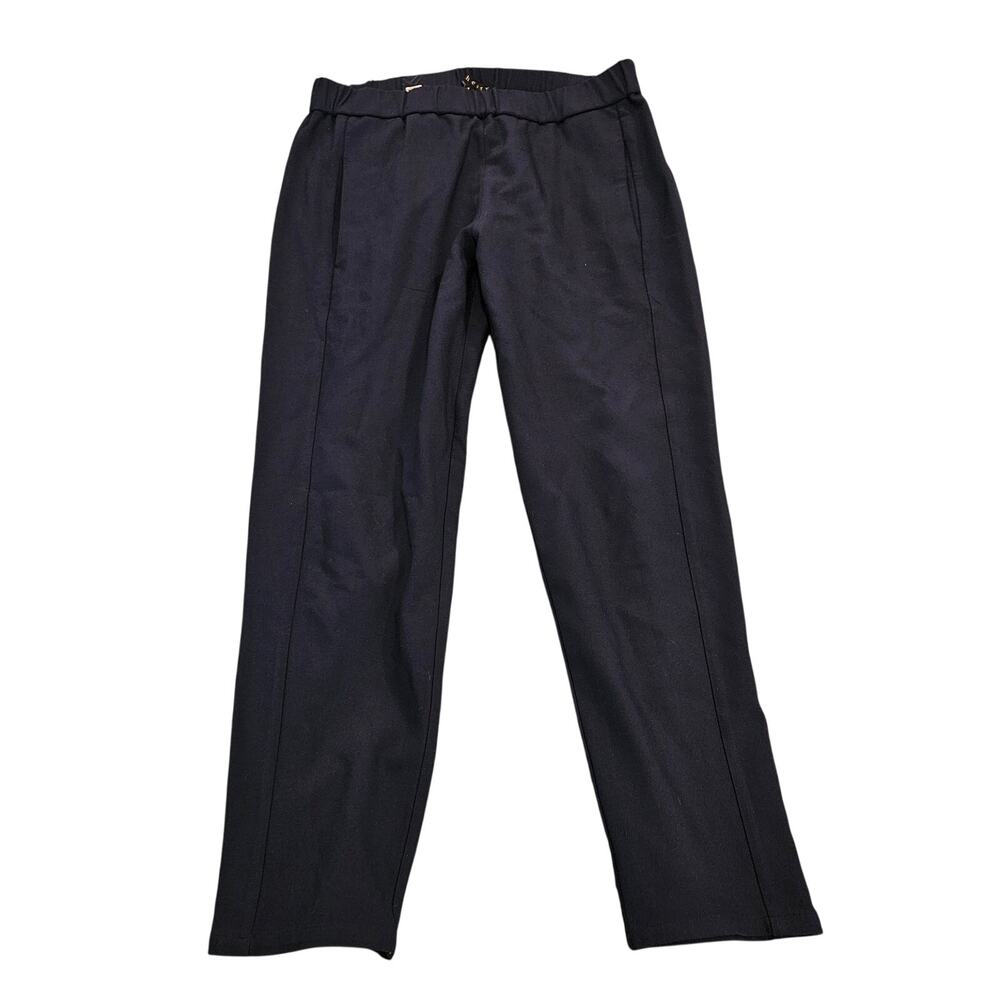 Theory Womens Navy Pull On Pants Elastic Waist Slim Straight Petite SP